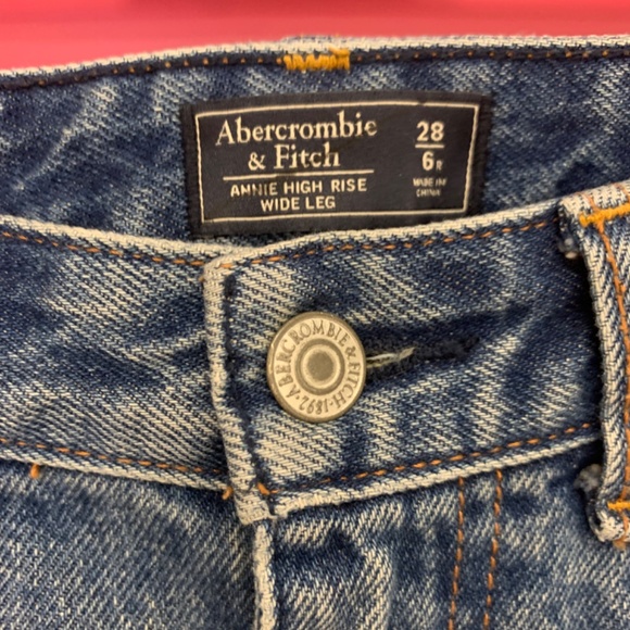 Albercrombic&Fitch jeans wide leg Annie high rise 28 size 6 - Picture 2 of 5